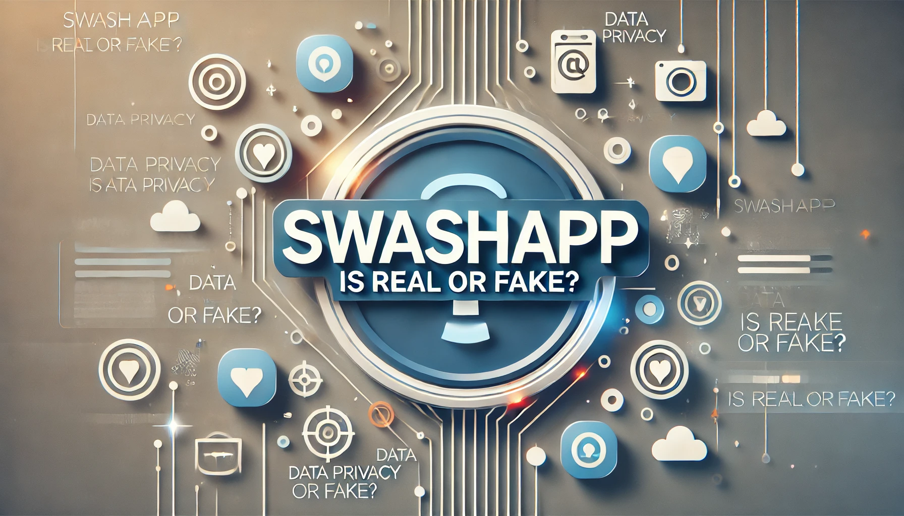 Featured image with the text "SwashApp is Real or Fake?" showcasing a tech-inspired design with mobile app elements.